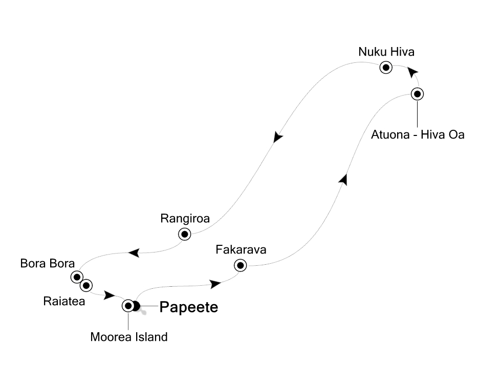 French Polynesia & Pacific Cruise Itinerary Map